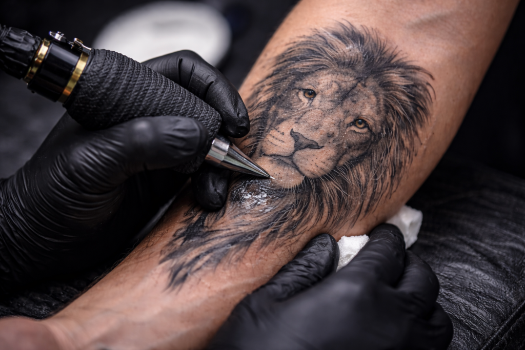 tatuador criando desenho de tatuagem