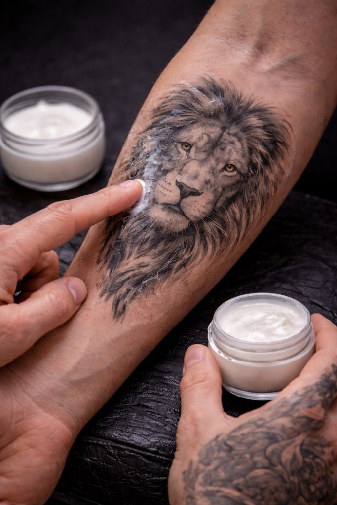 tatuagem cicatrizada após cuidados